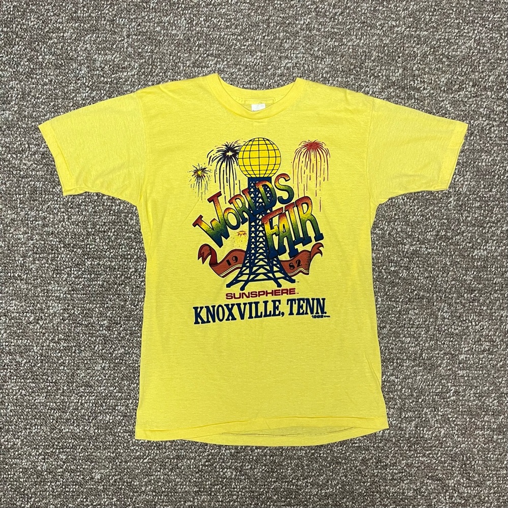 Vintage 1982 Worlds Fair Single Stitch Knoxville Tennessee 31 Rainbow Ringer Tee